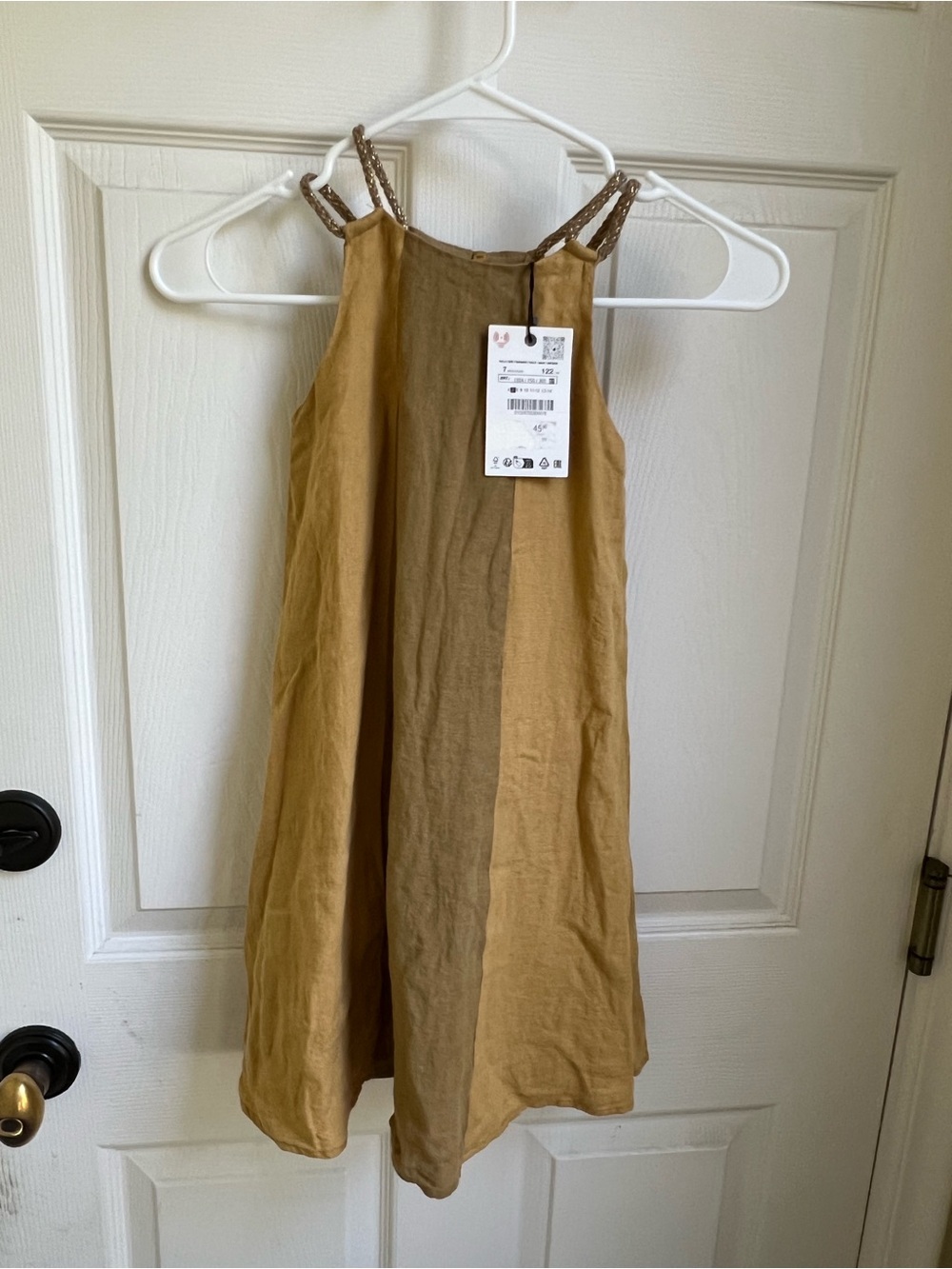 Zara Girls' Braided-Strap Mustard Sundress